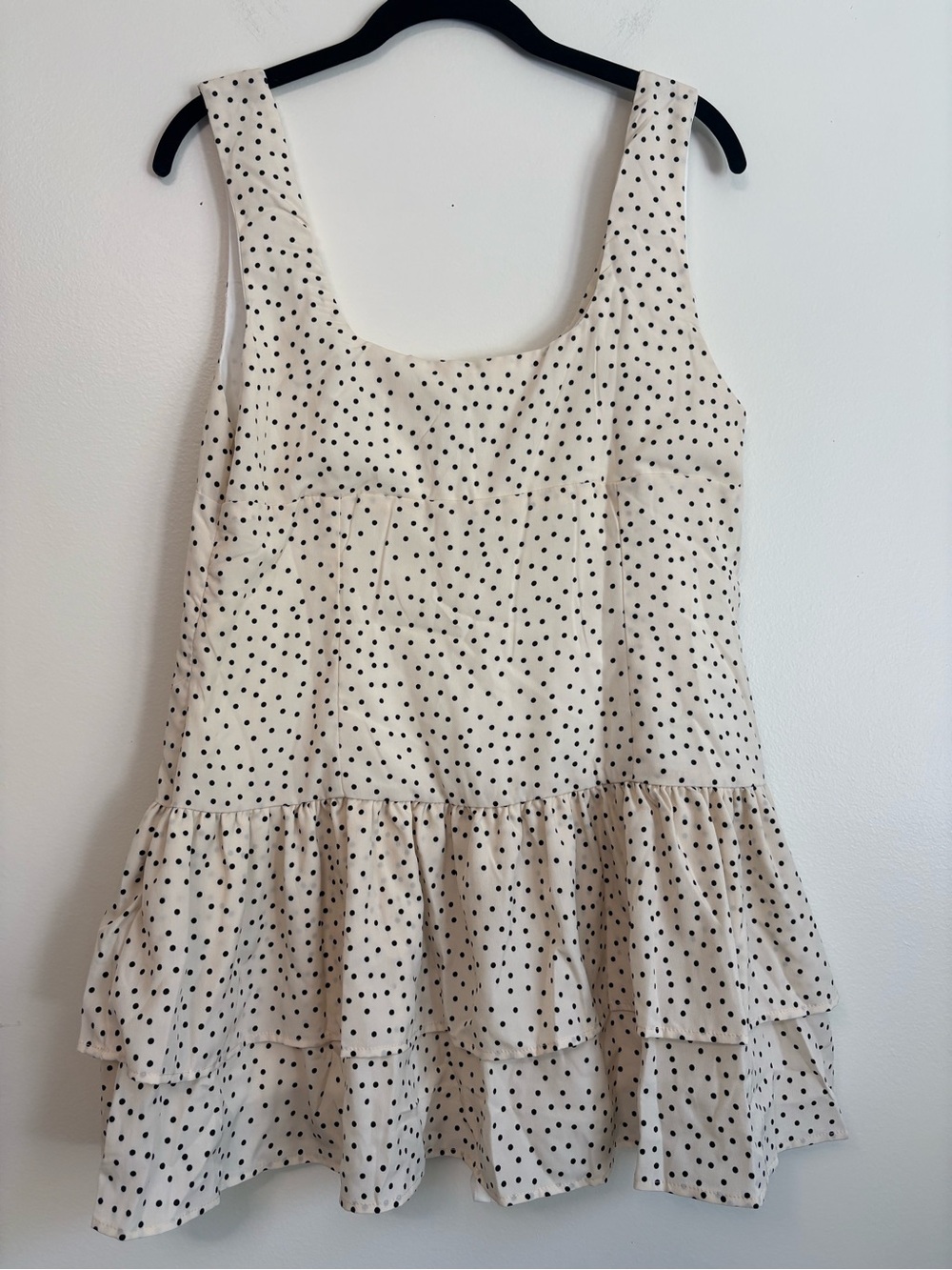 Altar’d State Maisie Ivory & Black Polka Dot Tiered Dress NWT Sz XL - Picture 6 of 9